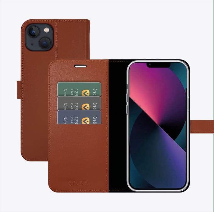 Valenta - Book Case - Bruin - Apple iPhone 14 Plus - Leer
