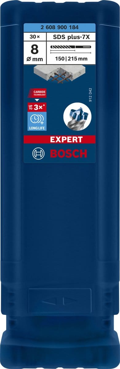 Bosch Accessories EXPERT SDS plus-7X 2608900184 Hamerboor 30-delig 8 mm Gezamenlijke lengte 215 mm SDS-Plus 30 stuk(s)
