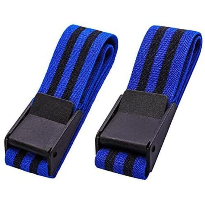 Ceinture d'entraînement BFR à restriction du flux sanguin haltérophilie muscle occlusion sangle élastique bras a amélioré la pression musculaire boucle facile blue