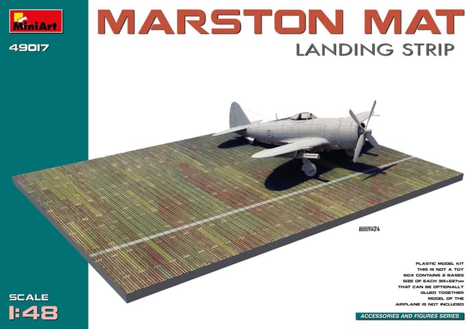 MiniArt Modelbouwpakket Militaire voertuigen - 49017 Marston Mat - Landing Strip - 315x227mm 2x Plastic - 1:48 - Modelbouw