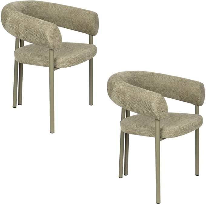 Zuiver Heels Eetkamerstoelen Armleuning Groen - Set van 2