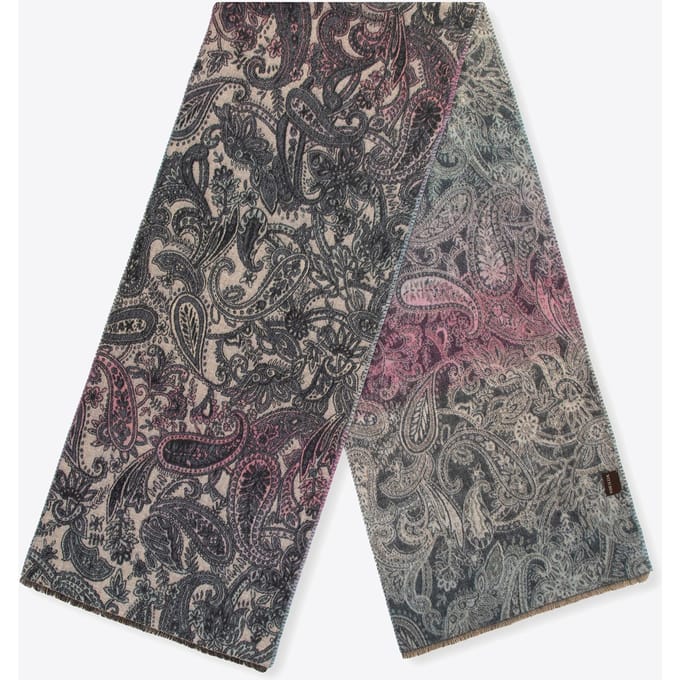 Wittchen - Dames Sjaal - Oriëntaals Motief - Grijs en Roze - Polyester
