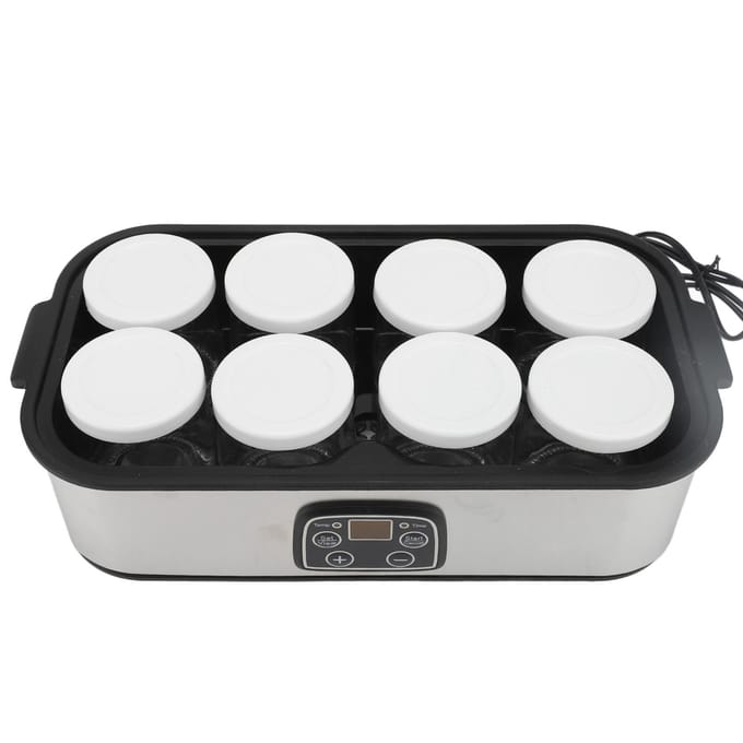 1,4L Elektrische Yoghurtmaker Instelbare Temperatuur Tijd Yoghurtmaker Machine met 8 stuks Yoghurtbekers EU Plug gray
