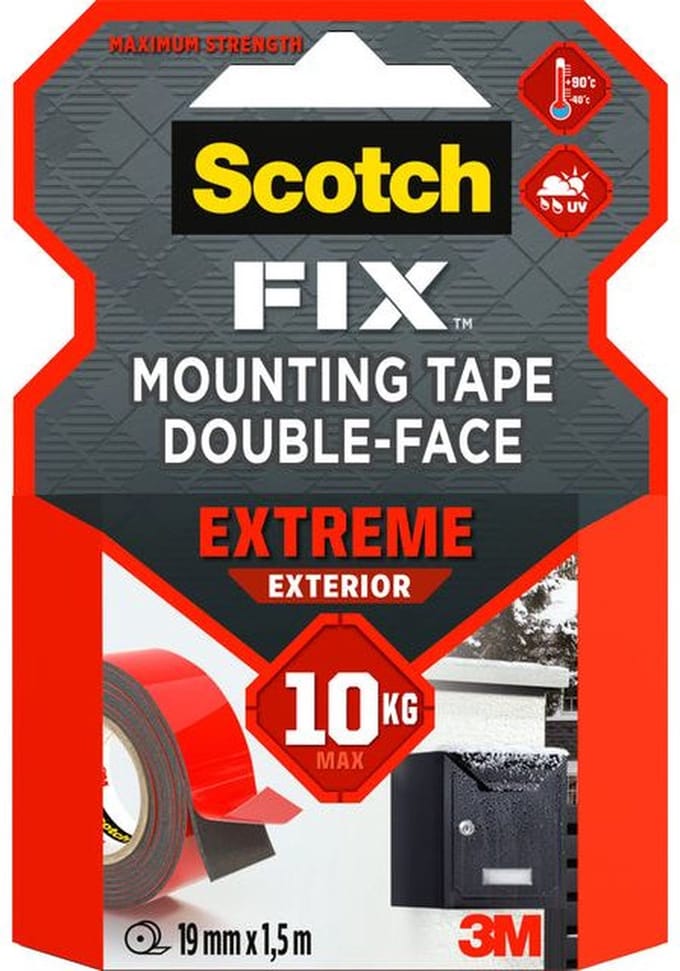 Dubbelzijdig Plakband Scotch Extreme Eterior 19mm x 1 | 5m | 12 stuks