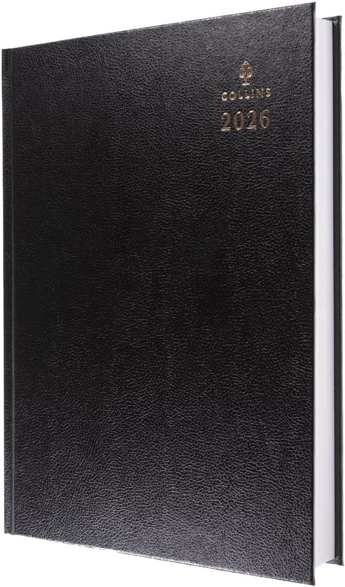Desk Planner - Dagplanner Jaar - Afspraken Plannen - Twee Pagina's Per Dag - A4 Formaat - Zwart
