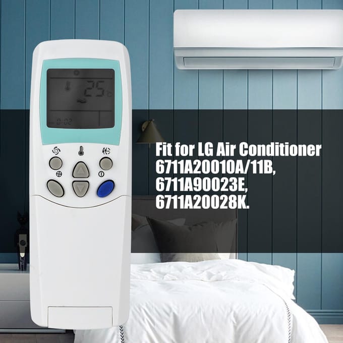 Télécommande de remplacement avec écran LCD ABS pour climatiseur LG 6711A20010A gray