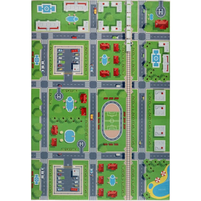 Muratap Kindervloerkleed verkeer speelkleed wasbaar antislip- 80x150 cm