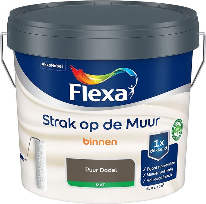 Flexa - Strak Op De Muur Binnen Mat - Puur Dadel - Mengverf - 5 L