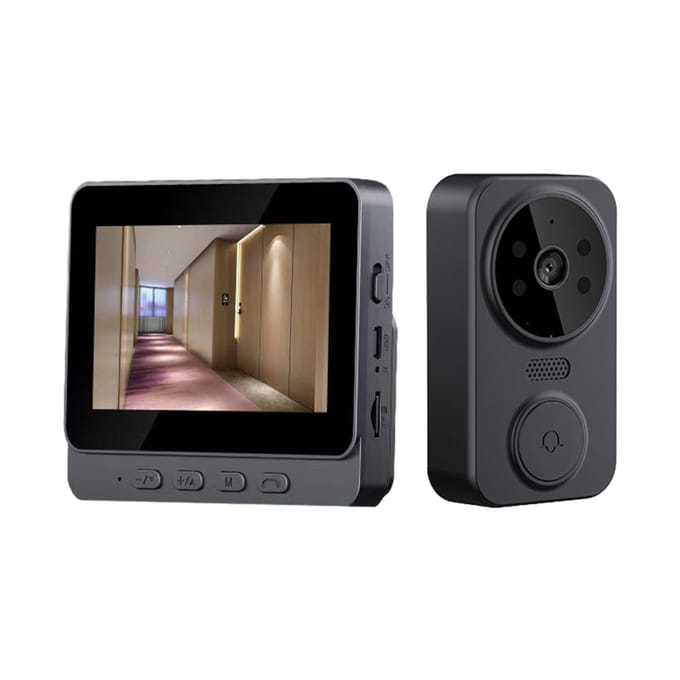 4,3 inch IPS-scherm 2.4G draadloze visuele intercomdeurbel met scherm, draadloos slim zwart