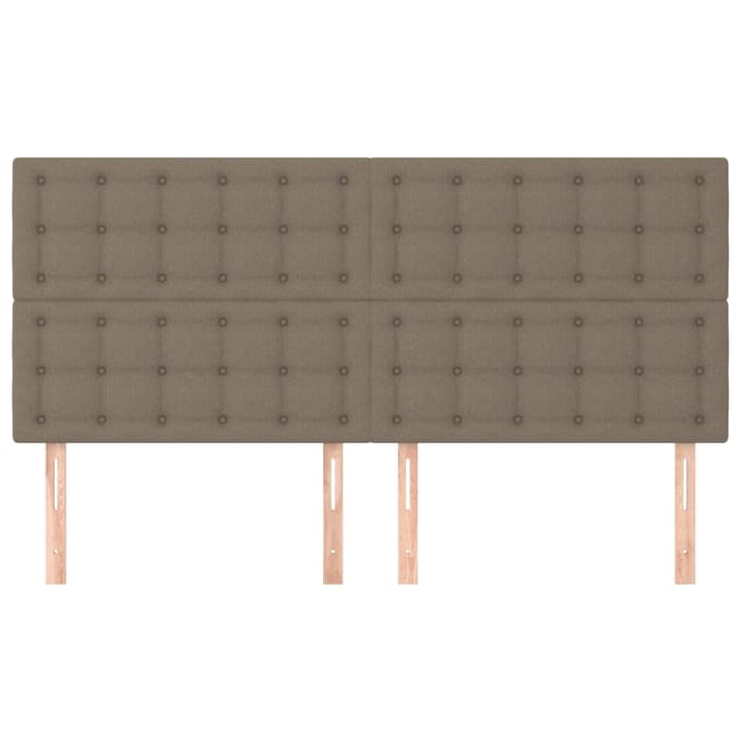 vidaXL - Hoofdbord - taupe - 200x5x118/128 - cm - Stof