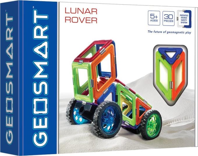 GeoSmart Lunar Rover - Magnetisch Constructiespeelgoed - 30-delige Technische Ruimteset met Wielen - Vanaf 5 Jaar