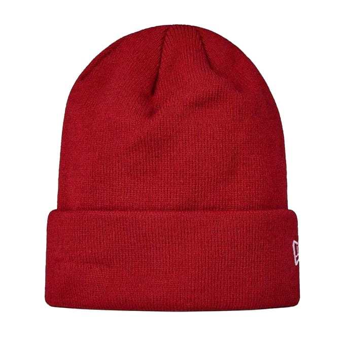 New Era Geborduurde gebreide muts met logo voor volwassenen (Rood)