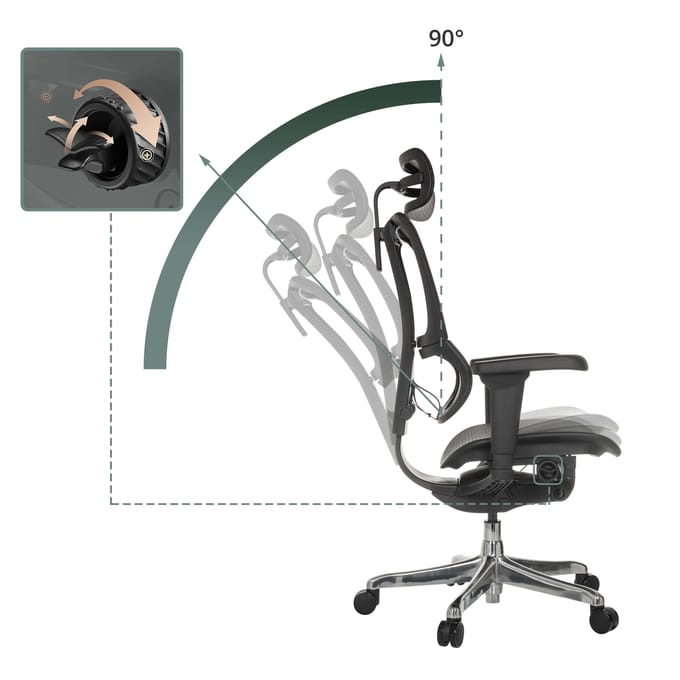 Bureaustoel / directiestoel ERGOHUMAN SLIM ULTRA GEN2 mesh zwart hjh OFFICE