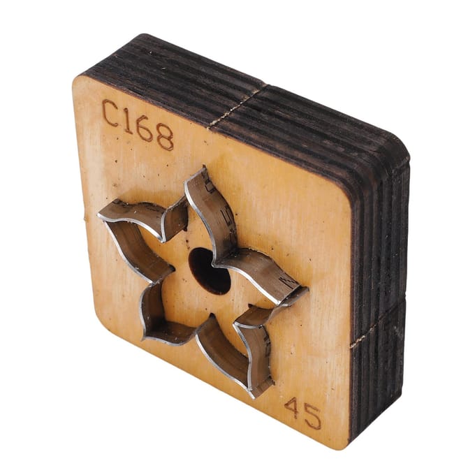 Bloem Leer Snijmal Houten Basis Stalen Mes Multifunctionele Leer Stansmachine voor Ambachten Decoraties beige