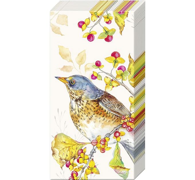 Papieren zakdoeken "Autumn Birds"