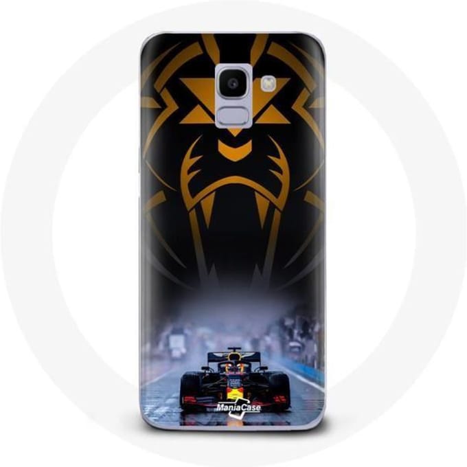 Case voor Samsung Galaxy A8 2018 Formule 1 Sebastian Vettel F1 Racing Driver Zwart