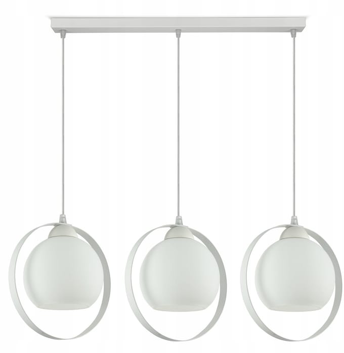 Moderne Witte Hanglamp met Melkglazen Bollen - Verstelbare Hoogte