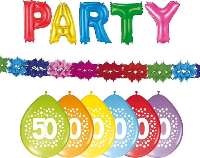Haza - 50 jaar geworden - verjaardag - feest versiering pakket - 3-delig