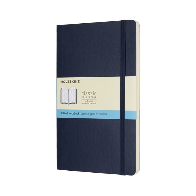 Moleskine Classic Notitieboek - Large - Softcover - Gestippeld - Saffier Blauw