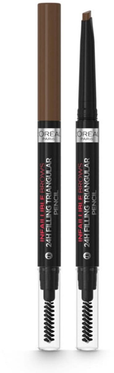 L'Oréal 24H Brow Filling Triangular Pencil 5.0 Light Brunette - 2 x 1 ml - Voordeelverpakking