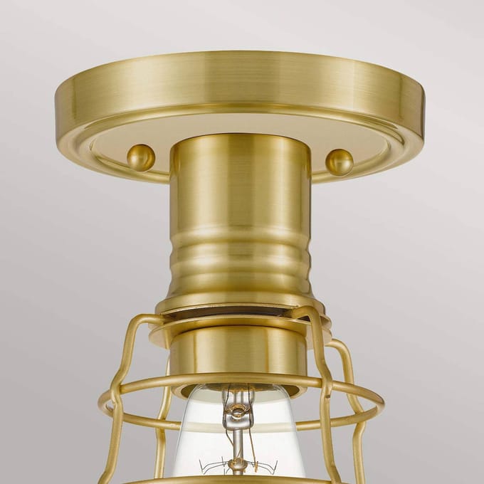 Quoizel LED Plafondlamp Mixon | 1X E27 Max 60W | Dimbaar | Brushed Brass
