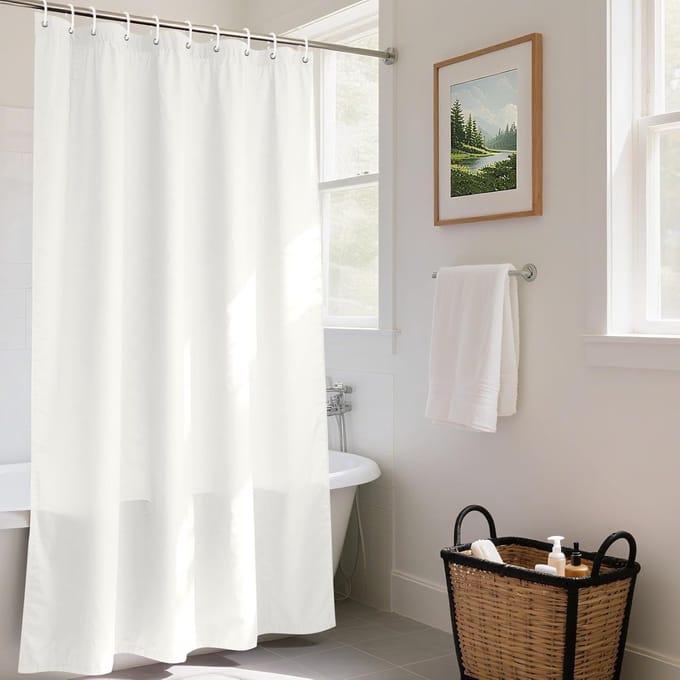 Douchgordijn 120x180 cm met Gewichtsstrip, Antischimmel, Waterafstotend