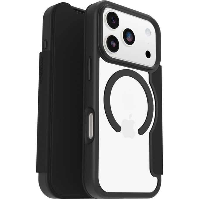 OtterBox React Folio MagSafe Apple iPhone 17 Pro Black Crystal - clear/black