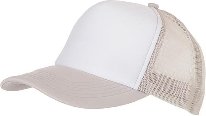Myrtle Beach Volwassenen Unisex 5 Panel Polyester Mesh Cap (Wit/lichtgrijs)