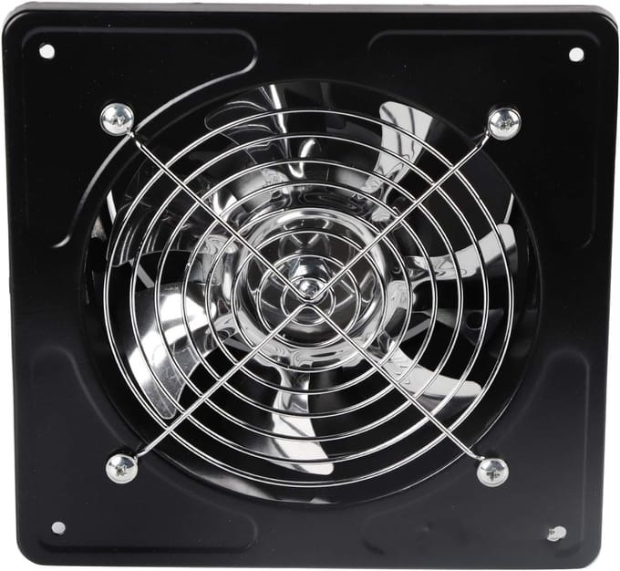 Afzuigventilator - Ventilator - Lucht Afvoeren - Stille Werking - 150mm Diameter - Zwart