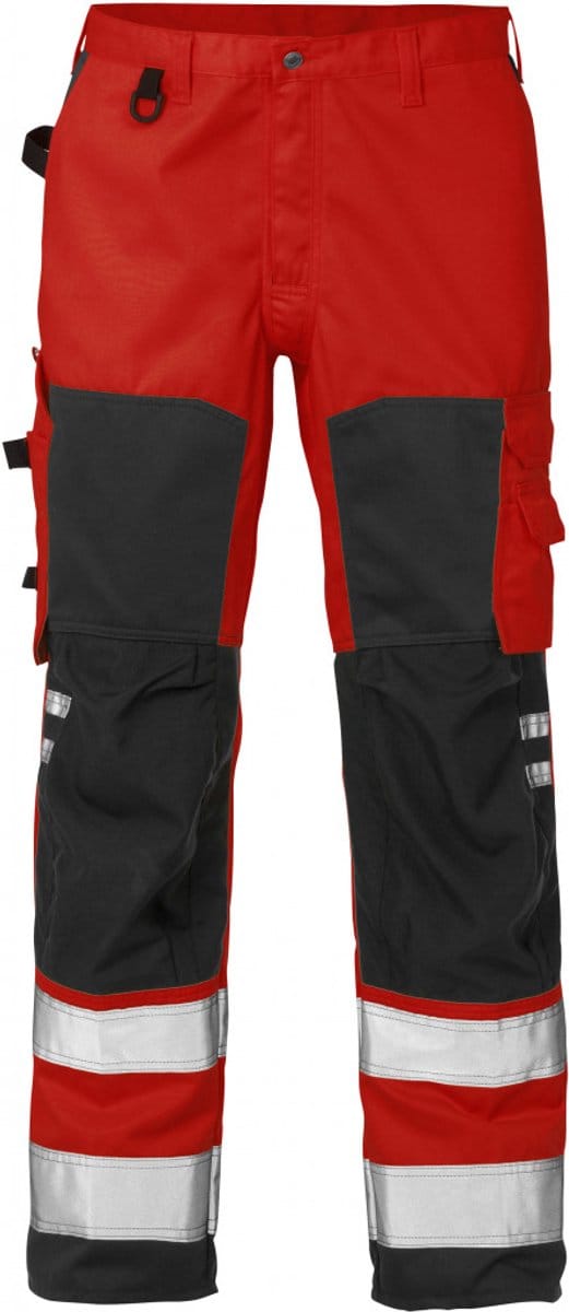 Fristads Hi Vis Broek Klasse 2 2026 Plu - Hi-Vis rood/zwart - D116