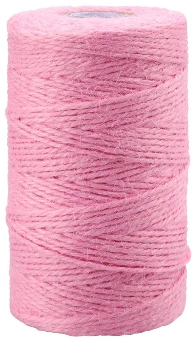 Dailygoody - Jute Touw - Roze Jute Koord - 100 Meter - voor DIY