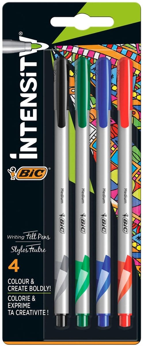 BIC 964824, Intrekbare balpen met klembevestiging, 4 stuk(s)