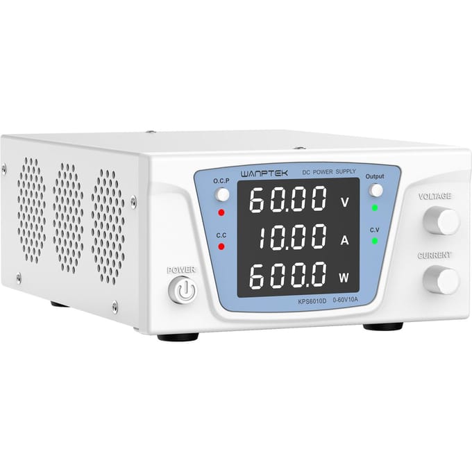 WANPTEK Alimentation CC Variable 100 V 5 A Alimentation d'établi Haute Puissance avec Affichage LED à 4 Chiffres EU Plug 60V 10A blanc