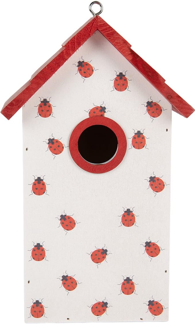 Clayre & Eef Vogelhuis 15x10x22 cm Wit Hout