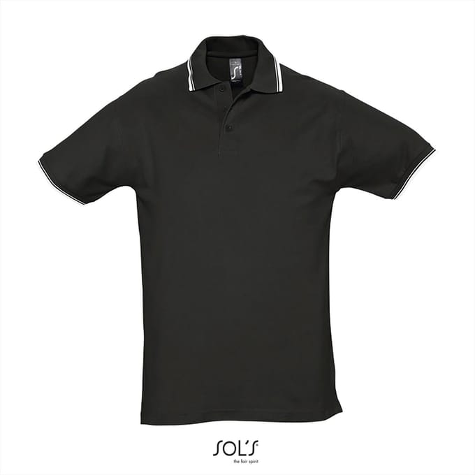 SOL'S Contrast-Polo Practice L585 - Black/White - L