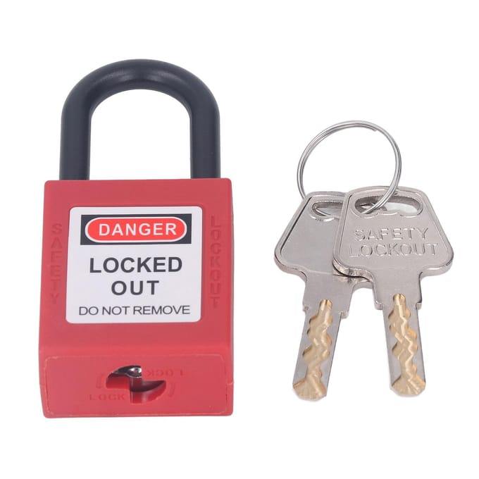 Cadenas de sécurité Lockout Tagout 38 mm en nylon technique anti-poussière à énergie isolée avec 2 clés gray