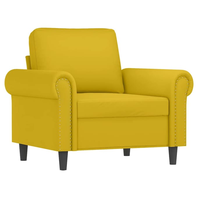 vidaXL 3-delige Loungeset met kussens fluweel geel