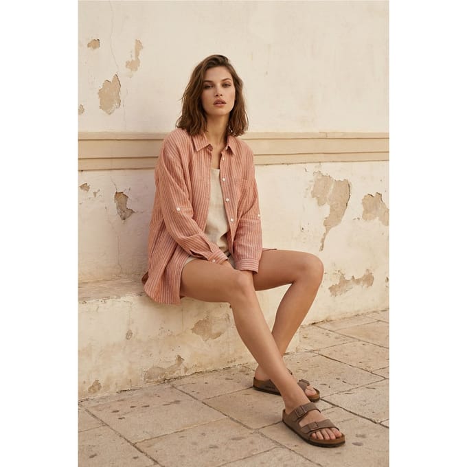 Oversized gestreepte blouse met knopen
