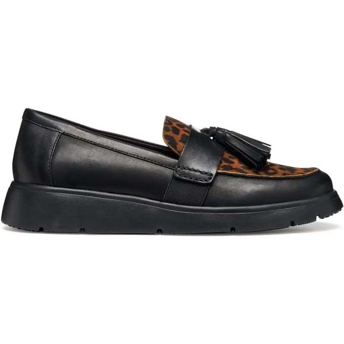 GEOX ARLARA DAMES Loafers - ZWART/COGNAC - Maat 36