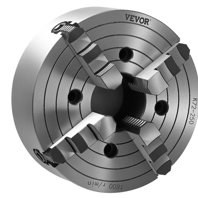 Mandrin auto-centreur à 4 mors de 10 pouces pour tour à métaux, perceuse, fraiseuse
