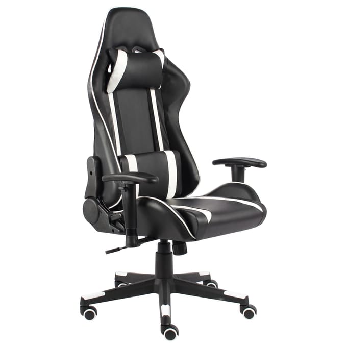 vidaXL - Gamestoel - draaibaar - PVC - wit