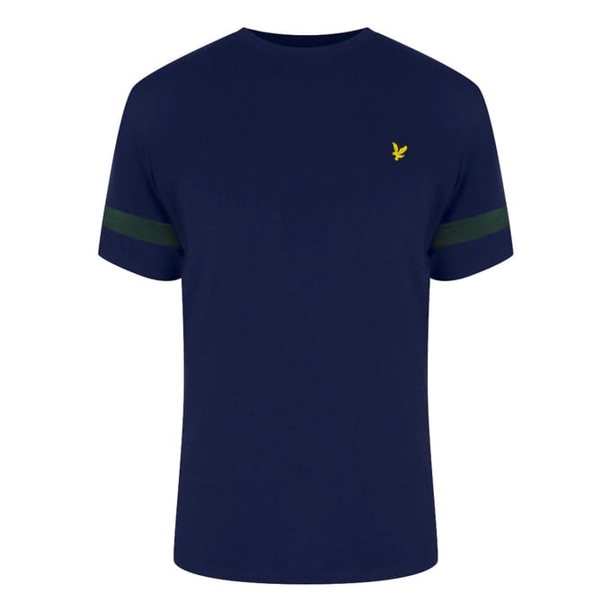 Lyle &amp; Scott T-shirt Met Getipte Details In Marineblauw