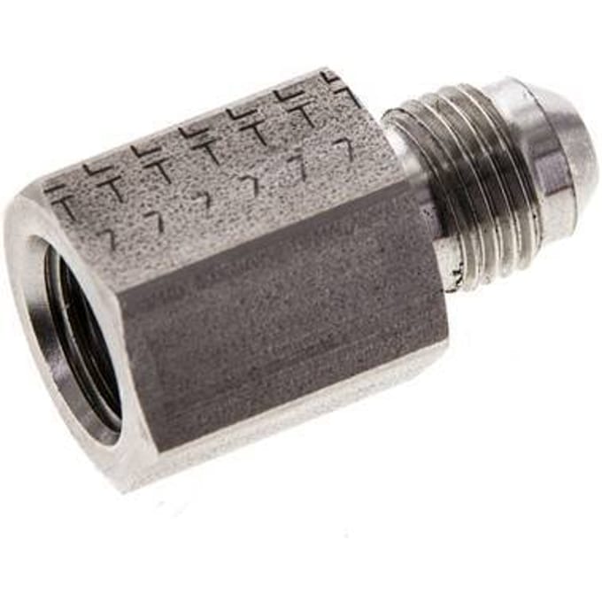 JIC Verloopnippel G1/4'' Binnendraad X UNF 1/2''-20 Buitendraad RVS 275bar