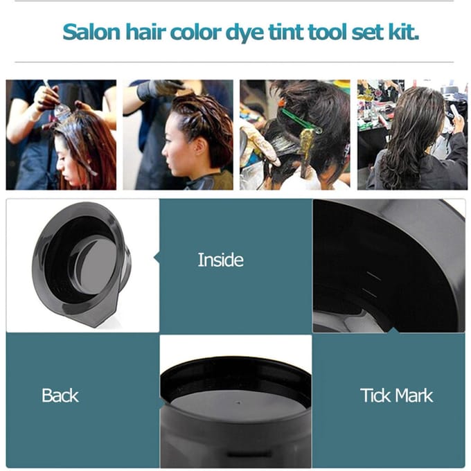 5 Stuks Kappersborstels Kom Combo Salon Haarkleur Verf Tint Gereedschap Set Kit wit