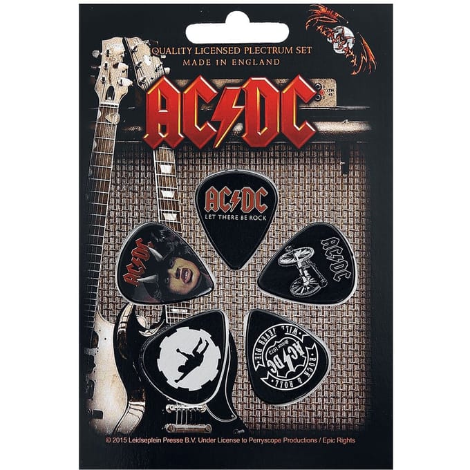 AC/DC Highway / For Those / Let There Unisex Plectrumset - meerkleurig - Standard