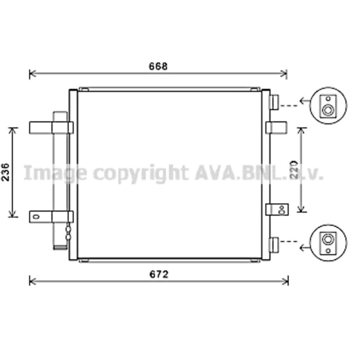 Condensator, airconditioning AVA COOLING JR5053D