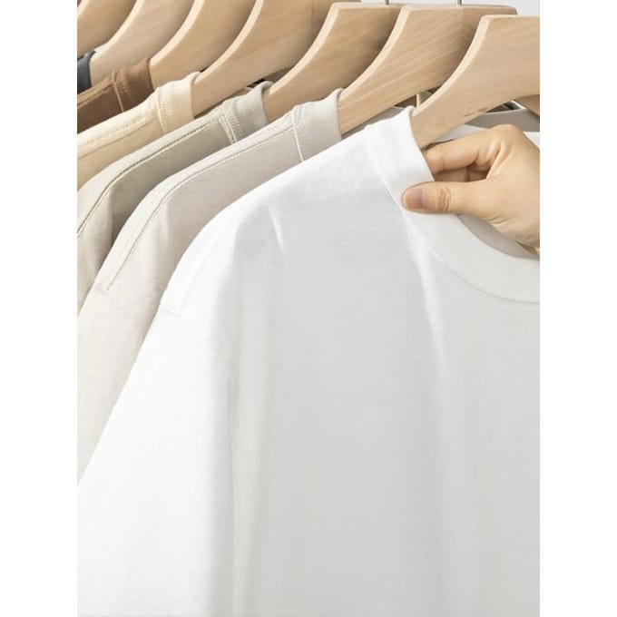 Zwaar Pure Katoen Ronde Hals Korte Mouw T-shirt Zomer Los Comfortabel Veelzijdig Unisex Top M gray
