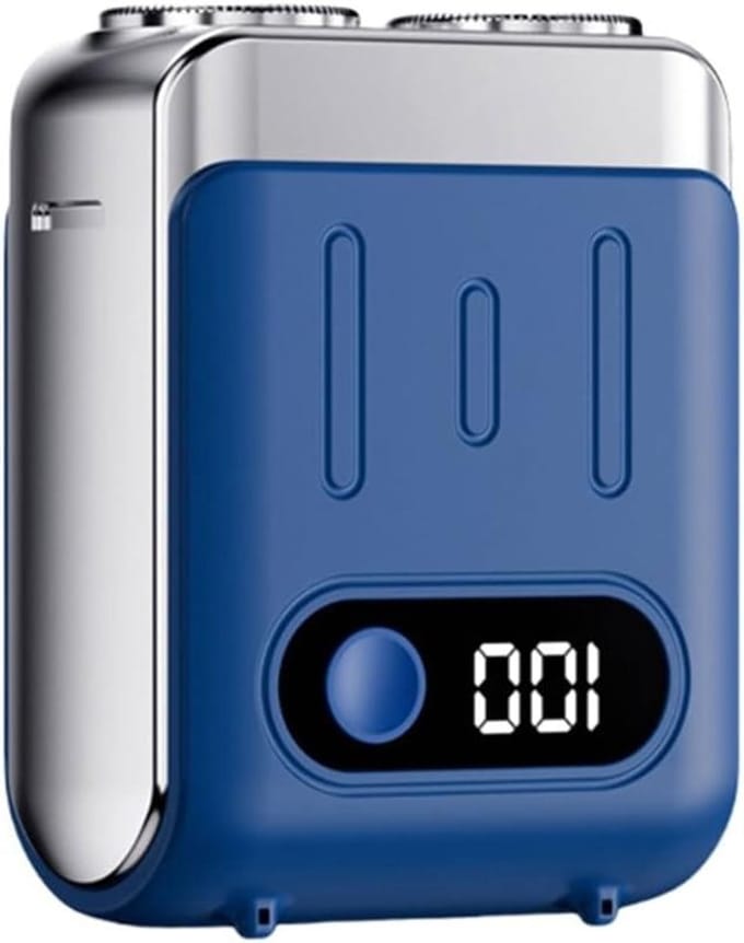 Elektrisch Scheerapparaat - Reistrimmer Baardscheerapparaat - Glad Scheren - Digitaal Display - Compact Formaat - Blauw