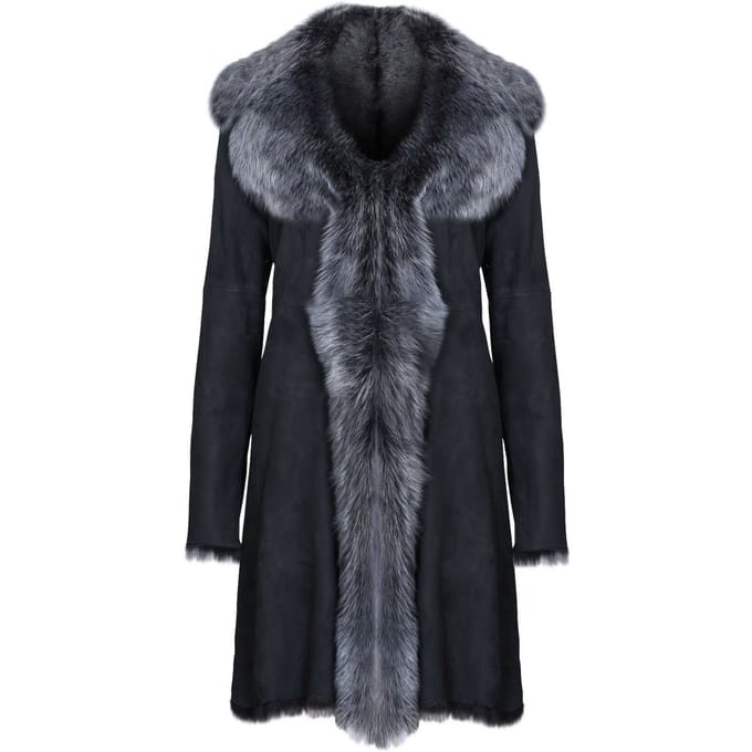 Dames Toscana schapenvacht suède trenchcoat-Tbilisi
