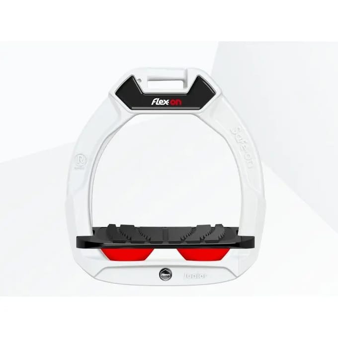 Veiligheidspaardrijden stijgbeugels Hellend Grip Wit/Zwart/Rood kind Flex-On Safe-On